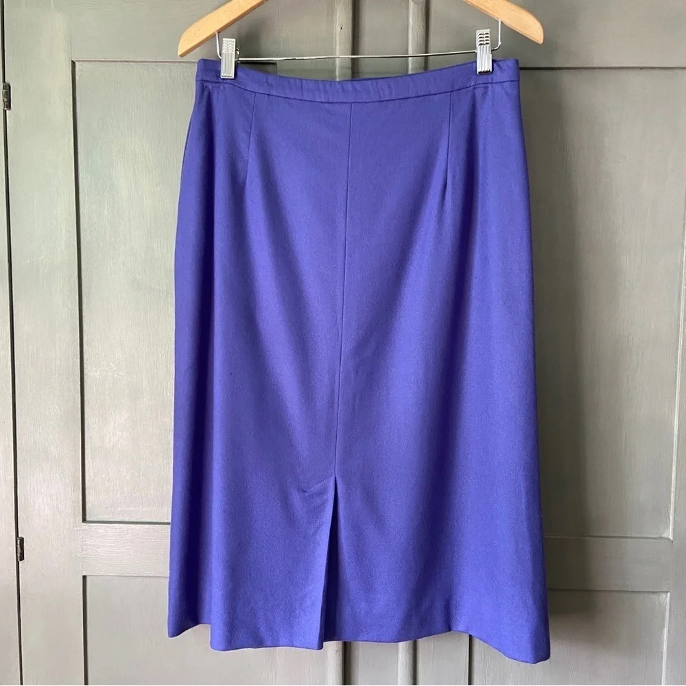 Vintage Pendleton 100% Virgin Wool Skirt Blue Size 14 Made in the USA - Picture 2 of 6
